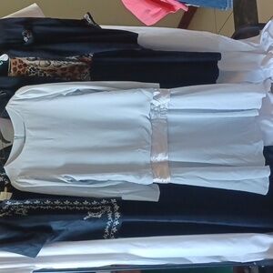 Vintage After Dark 80s drop waist midi dress, powder blue, beading,  sz 9/10